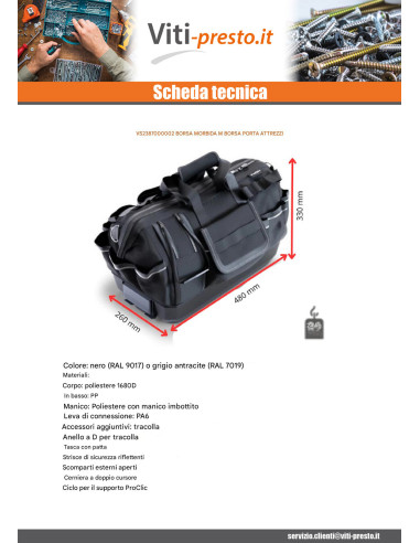 1 x BORSA con UTENSILI MORBIDO BORSA M