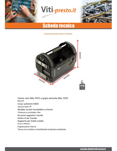 1 x BORSA con UTENSILI ATTREZZO BORSA M