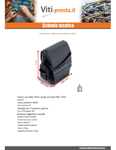 1 x BORSA con UTENSILI MORBIDO BORSA S