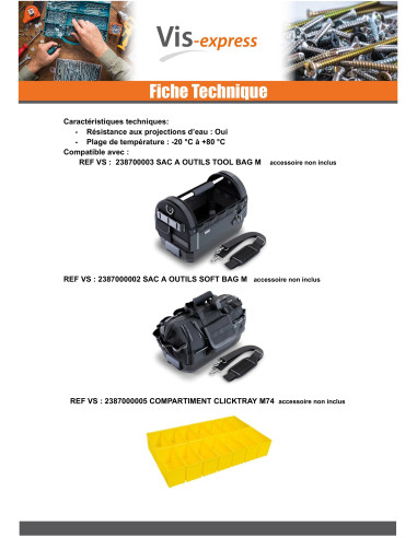 1 x BAC con UTENSILI CLICKTRAY M74