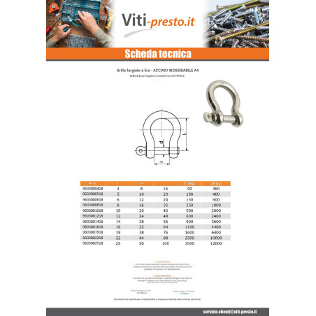 1 x Grillo LIRA Forgiata Acciaio Inox A4 Diametro 8