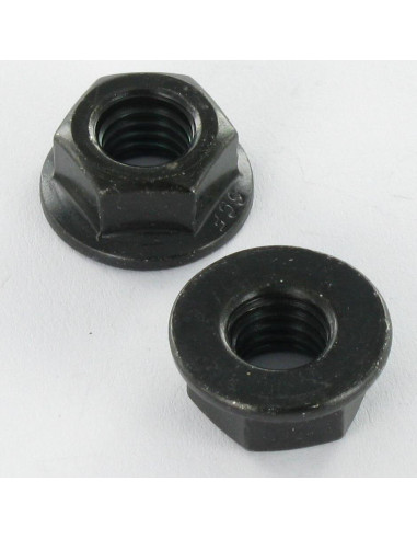 1 x Dado Flangia Liscio M8 Acciaio Zincato Nero