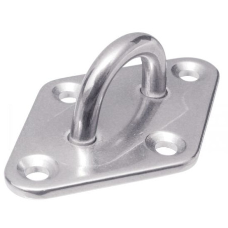 1 x Graffetta Per Cavo con piastra OVALE 45X16 Acciaio Inox A2