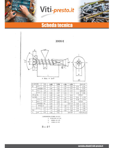 1 x Vite Per Legno E Truciolato Testa Poelier...