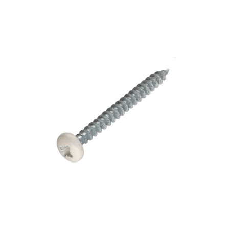 1 x Vite Per Legno E Truciolato Testa Poelier Pozi PZ5 5X50 Zincate Laccato Bianco Ral9010 Bianco Puro