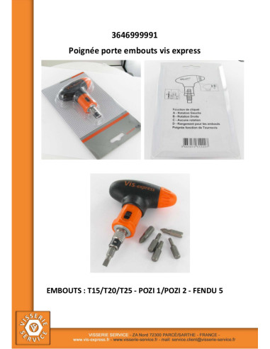 1 x MANIGLIA Porta Punta VIS-EXPRESS