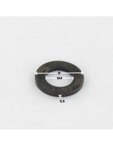 1 x Rondella Piatta M4X8X0.8 Z Acciaio Zincato...