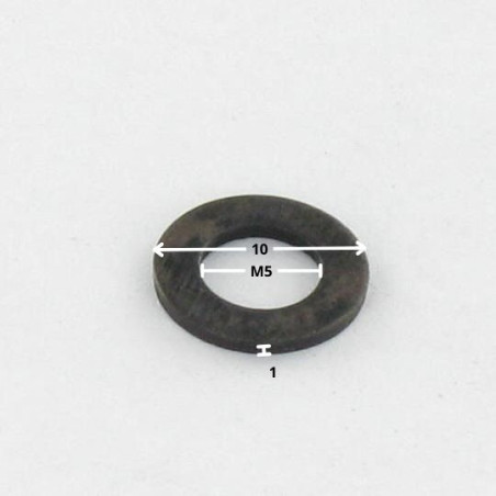 1 x Rondella Piatta M5X10X1 Z Acciaio Zincato Nero