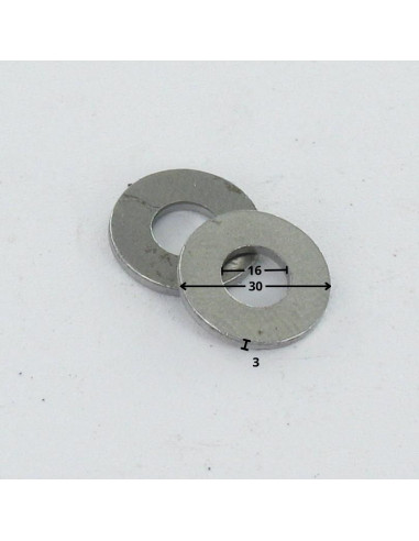 1 x Rondella Piatta M16X30X3 Z Acciaio Grezzo