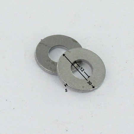 1 x Rondella Piatta 12X30X5 Acciaio Grezzo