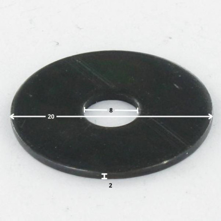 1 x Rondella Piatta 8X20X2 Acciaio Grezzo Zinco-Nichel Nero 480 Ons Senza Ruggine Rossa - Nero Rinforzato Con Elevata