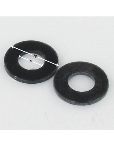 1 x Rondella Piatta 6X18X2 Acciaio Zincato Nero