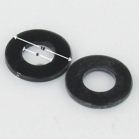 1 x Rondella Piatta 6X18X2 Acciaio Zincato Nero