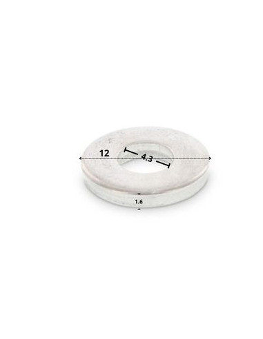 1 x Rondella Spessa 4,3 x 12 x 1,6 Acciaio Inox A2