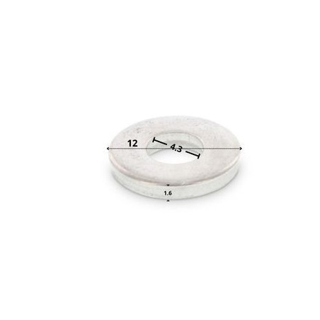 1 x Rondella Spessa 4,3 x 12 x 1,6 Acciaio Inox A2