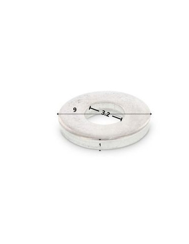 1 x Rondella Spessa 3,2 x 9 x 1 Acciaio Inox A2