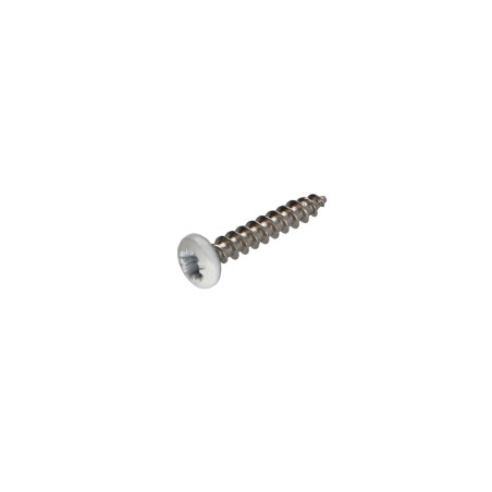 1 x Vite Per Legno E Truciolato Acciaio Inox A2 Testa Poelier Pozy 3,5X20 Laccato Bianco