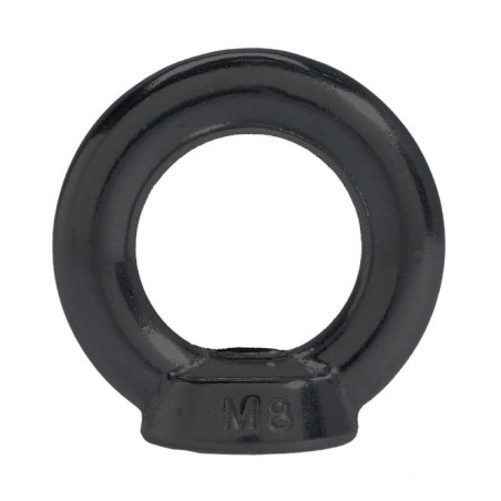 1 x Dado con Anello Di Sollevamento M6 Acciaio Inox A4 Nero