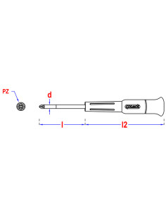Cacciavite fine PX0 Lunghezza Barra Filettata Metallica 50 2