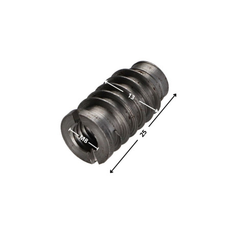 1 x Inserto autofilettante per legno M8 13X25 Acciaio Grezzo