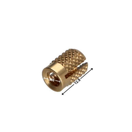 1 x Inserto RIPARAZIONE DI ESPANSIONE Ottone M6X12.8