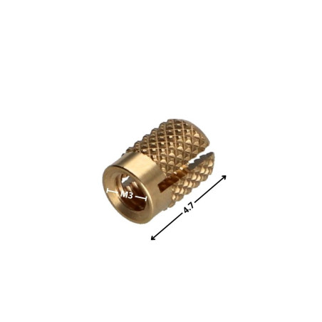 1 x Inserto RIPARAZIONE DI ESPANSIONE Ottone M3X4.7