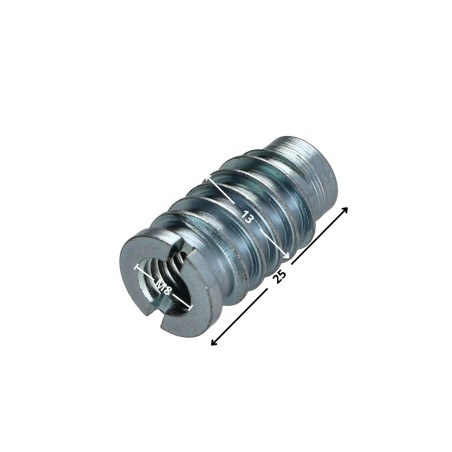 1 x Inserto autofilettante per legno M8 13X25 Zincate