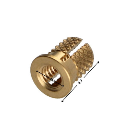1 x Inserto Con Flangia RIPARAZIONE DI ESPANSIONE Ottone M3X4.7