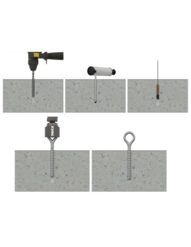 1 x Golfare A Vite Calcestruzzo 8X55 Zincate