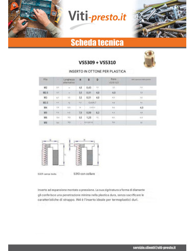 1 x Inserto RIPARAZIONE DI ESPANSIONE Ottone...