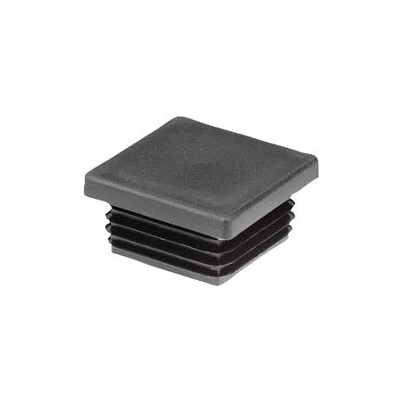 1 x Tappo Lamellare Quadrato 28X28 Espessura da chapa do tubo 1 con 3 Polietilene Nero