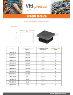 Tappo Lamellare Quadrato 140x140 Espessura da chapa do... 2