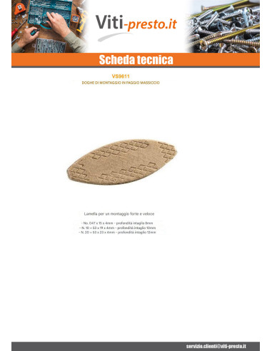 1 x Lamelli / Biscotti di Giunzione Legno...