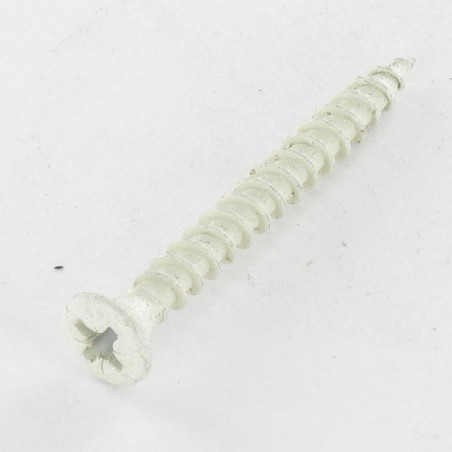 1 x Vite Per Legno E Truciolato3 Testa Forata Bombata Pozi PZ5 4X40 Zincate Laccato Bianco