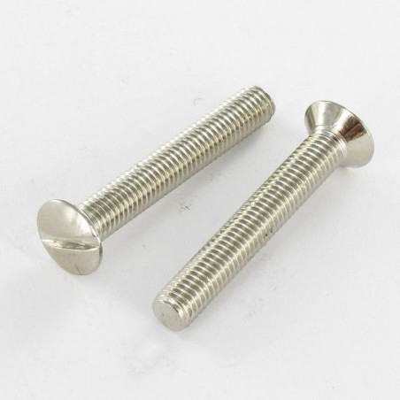 1 x Vite Per Metalli Testa Forata Bombata Con Intaglio M6X35 Acciaio Nichel