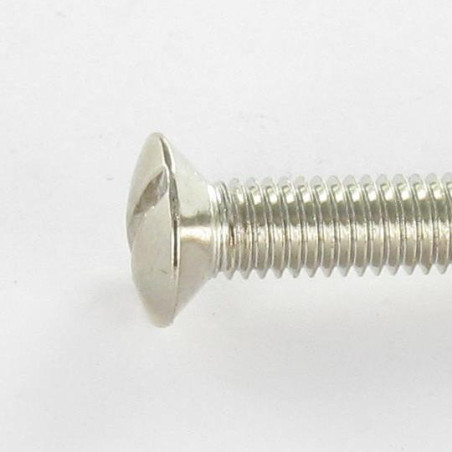 1 x Vite Per Metalli Testa Forata Bombata Con Intaglio M6X35 Acciaio Nichel