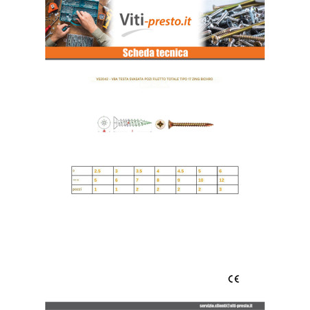 1 x Viti per legno TEKOR Testa Forata Pozi PZ5 4X45 Discussione completa cut Chiodo Anti-Spacco 17 Bicromato