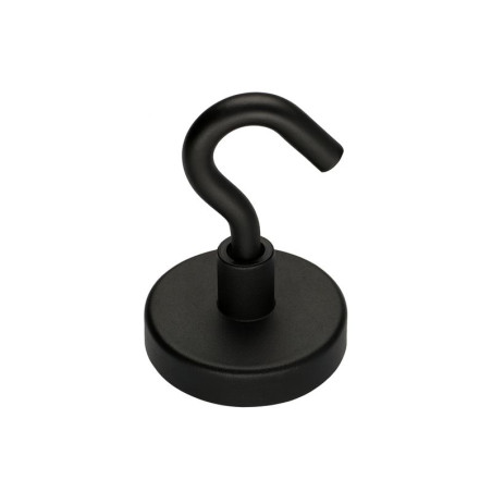 1 x Gancio magnetico Diametro 36 Acciaio Zincato Nero