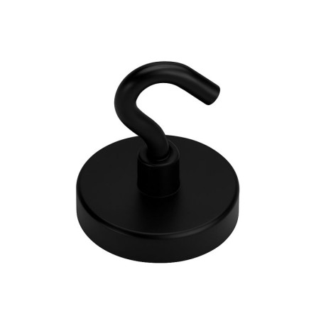 1 x Gancio magnetico Diametro 42 Acciaio Zincato Nero