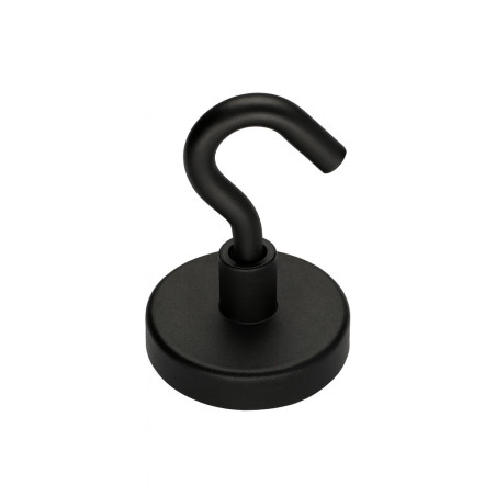1 x Gancio magnetico Diametro 25 Acciaio Zincato Nero