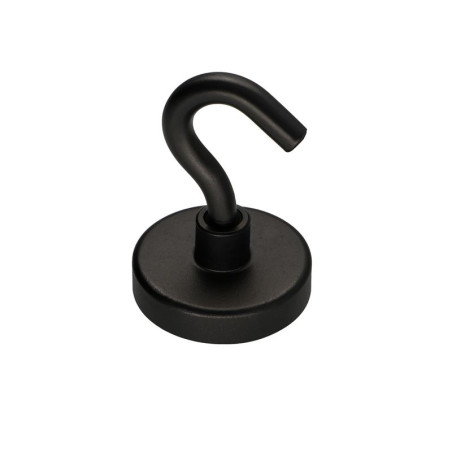 1 x Gancio magnetico Diametro 32 Acciaio Zincato Nero