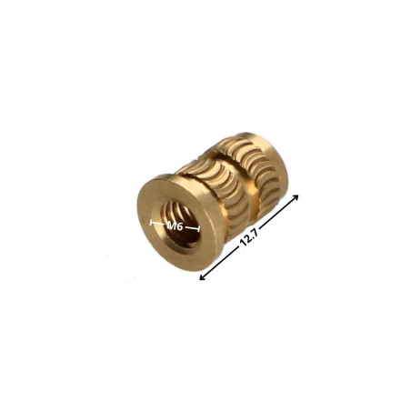 1 x Inserto Con Testa RIPARAZIONE A CALORE Ottone M6X12.7