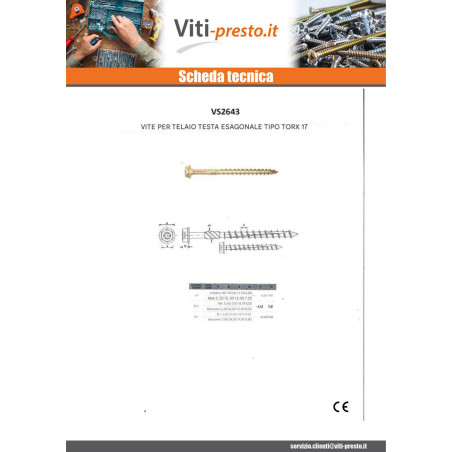 1 x Vite per telaio TEKOR Testa Esagonale cut Chiodo Anti-Spacco 17 12X260 Filettata Su 80 T50 Zincato Cr3 96 Ons Senza