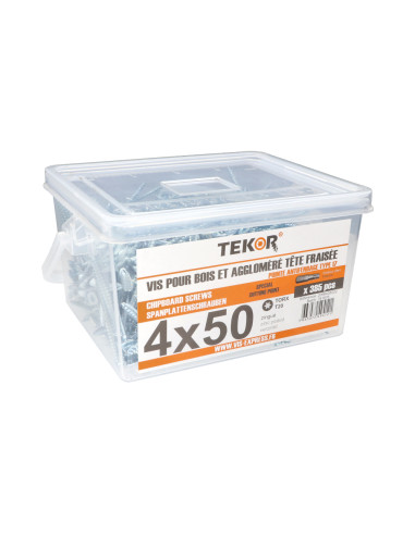 1 x Secchio di 385 Viti per legno TEKOR 4X50...
