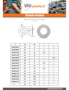 Rondella Conico PRIMAVERA Acciaio Inox 3,2 x 6 x 0,3 2