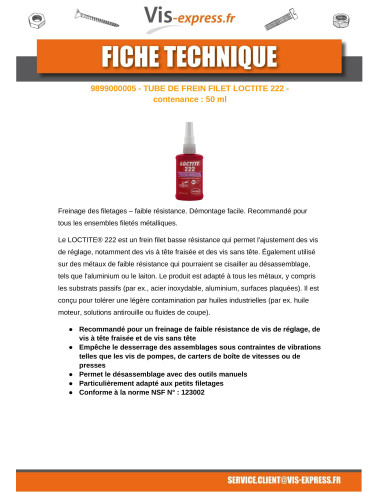 1 x Frenafiletti bassa resistenza 50 ml LOCTITE...