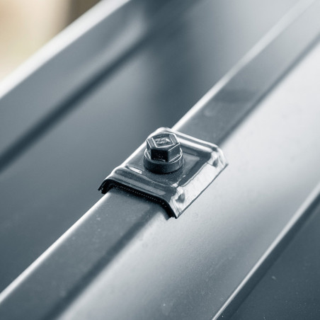 1 x Vite Autoperforante con cavaliere per coperture 2 pezzi Tipo E1 Ral7016 Grigio Antracite 6,3 x 100