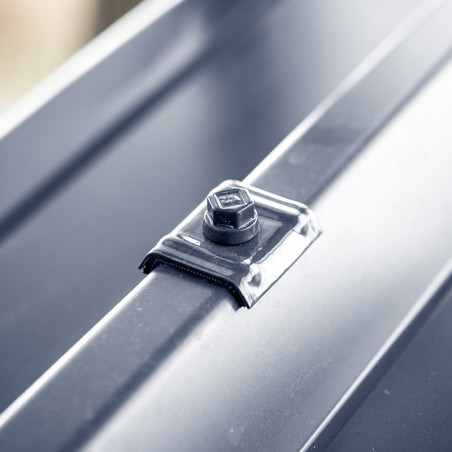 1 x Vite Autoperforante con cavaliere per coperture 2 pezzi Tipo E1 Ral5008 grigio blu 6,3 x 100