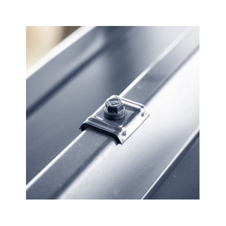 1 x Vite Autoperforante con cavaliere montato per tetto Tipo E1 Ral5008 grigio blu 6,3 x 100