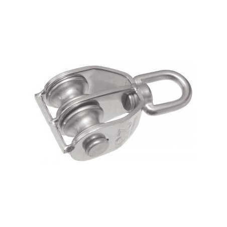 1 x PULEGGIA Doppio Da 25 Acciaio Inox A2 Per Cavo Da 6